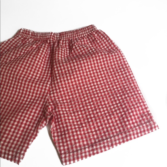 Red checkered baby pants with crinkled fabric - Picture 4 of 4